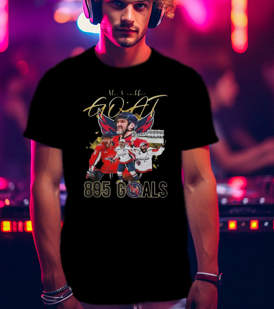 Washington Capitals NHL Alex Ovechkin GOAT 895 Goals Signature Collection T-Shirt