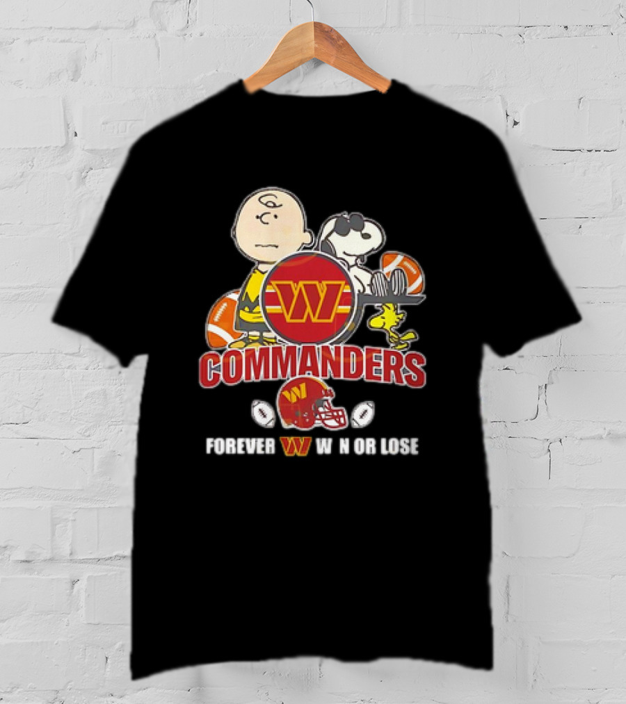 Washington Commanders X Peanuts Collaboration Forever W Not Loose T-Shirt