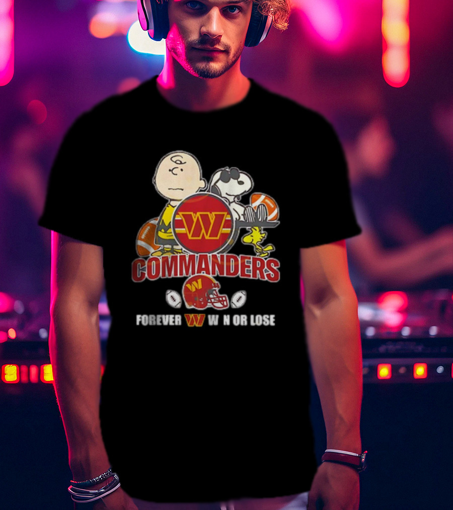 Washington Commanders X Peanuts Collaboration Forever W Not Loose T-Shirt