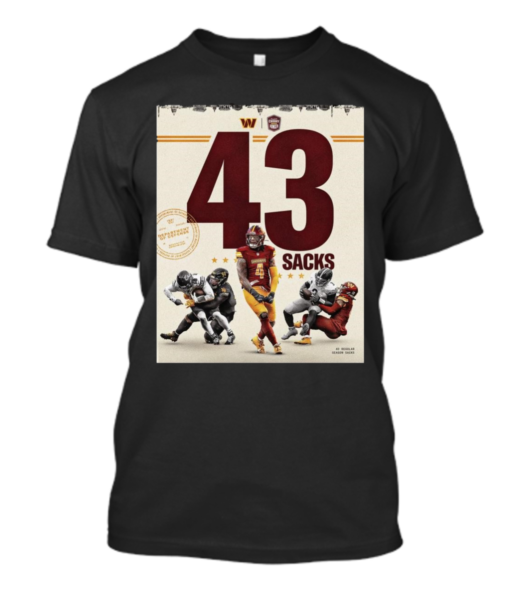 Washington Commanders 43 Sacks Chunky Sacks Hunger Program T-Shirt