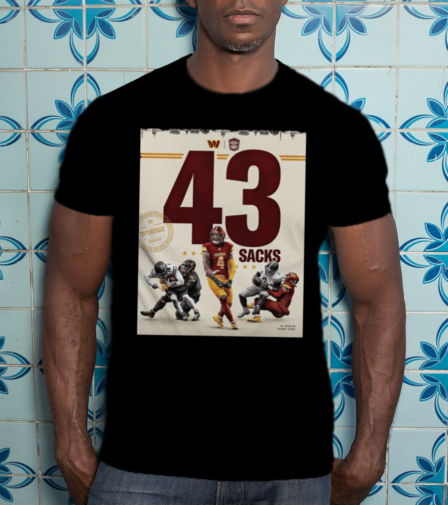 Washington Commanders 43 Sacks Chunky Sacks Hunger Program T-Shirt