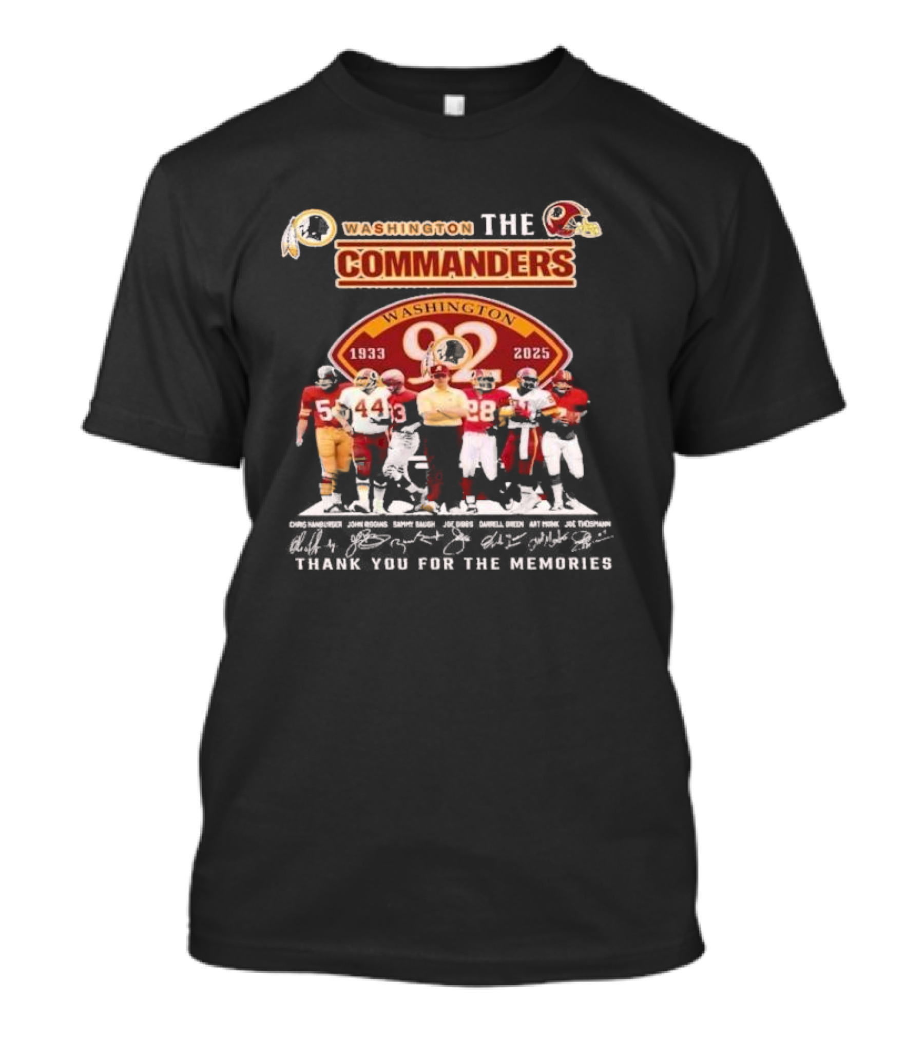 Washington Commanders 1933 2025 Thank You For The Memories Football Legends T-Shirt