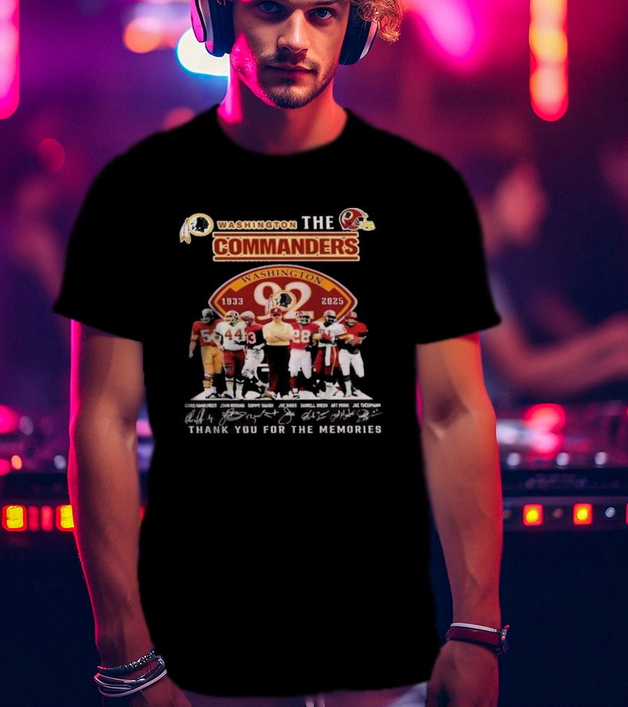 Washington Commanders 1933 2025 Thank You For The Memories Football Legends T-Shirt