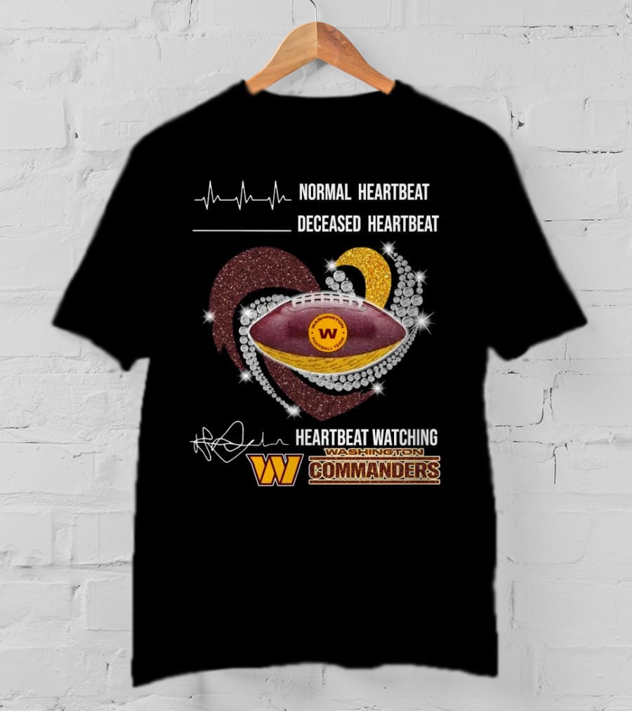Washington Commanders Faster Heartbeat When Ing Football Diamond Heart T-Shirt