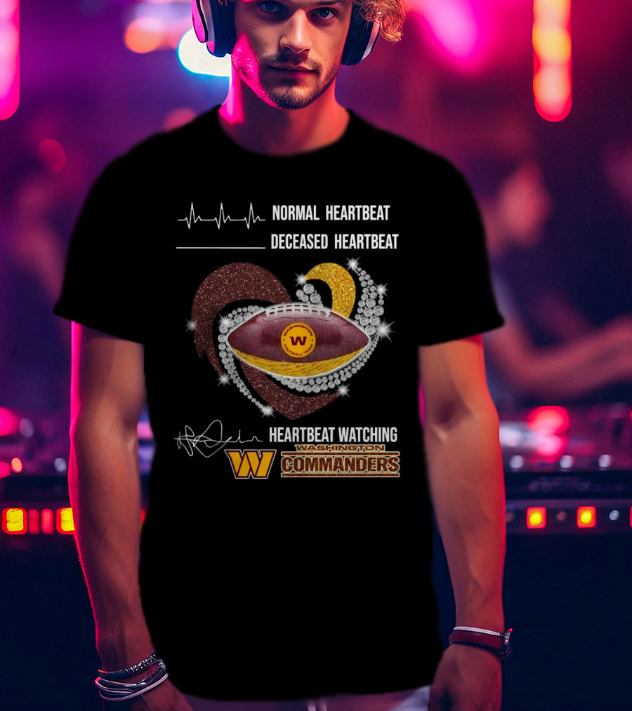 Washington Commanders Faster Heartbeat When Ing Football Diamond Heart T-Shirt