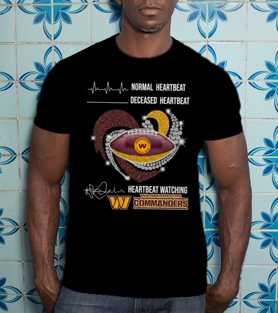 Washington Commanders Faster Heartbeat When Ing Football Diamond Heart T-Shirt