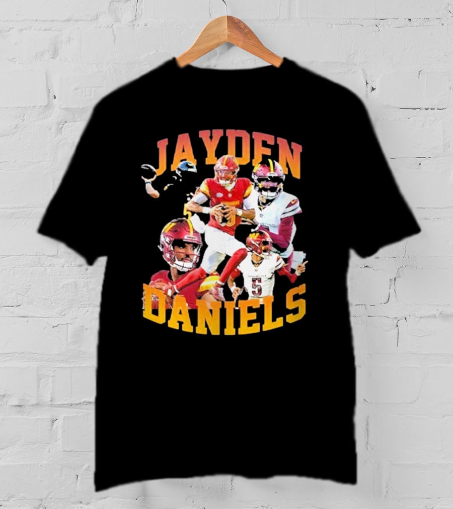 Jayden Daniels Washington Commanders Football Player Collage T-Shirt