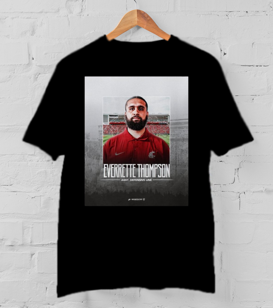 Washington State Football Everette Thompson Assistant Defensive Line Coach Palouse Stadium T-Shirt