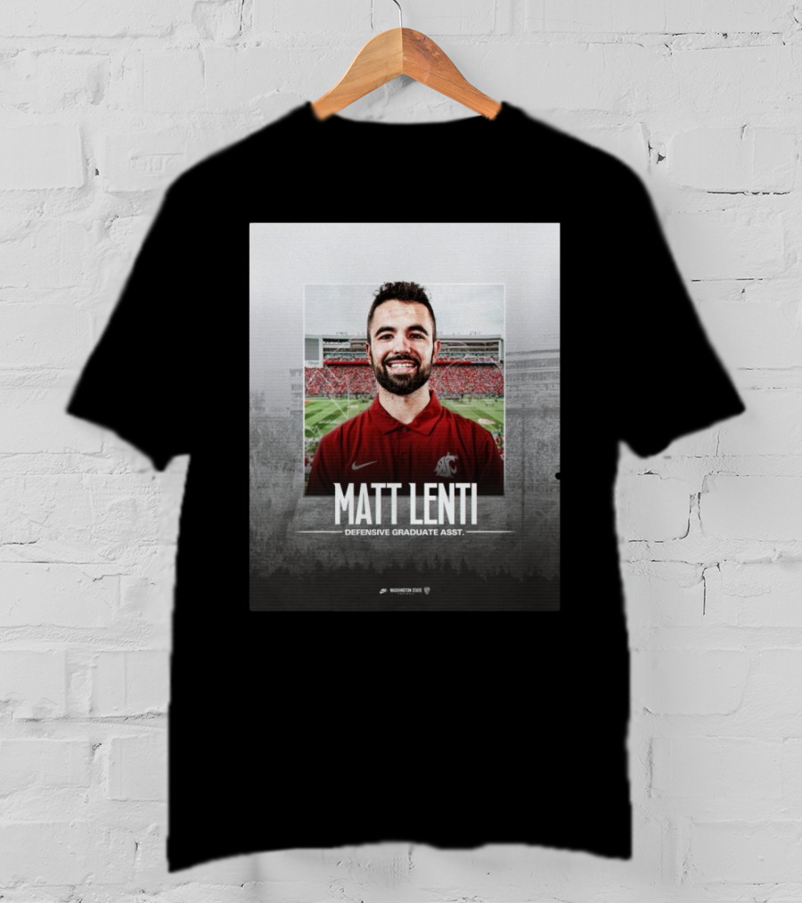 Matt Lenti Defensive Graduate Asst Washington State Cougars Palouse Football T-Shirt