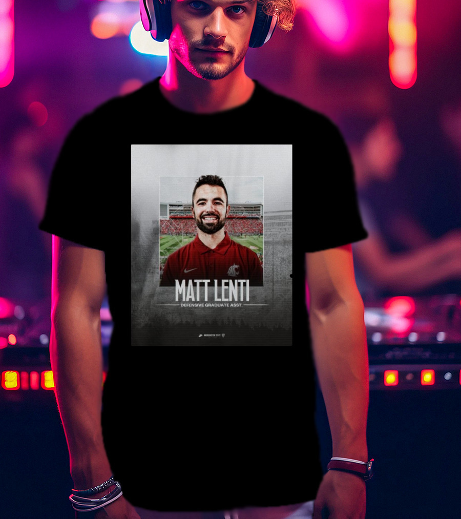 Matt Lenti Defensive Graduate Asst Washington State Cougars Palouse Football T-Shirt