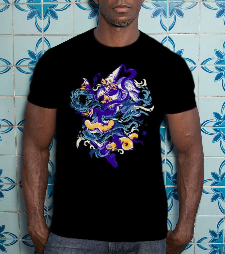 Water Witch Purple Fish Mystic Waves T-Shirt