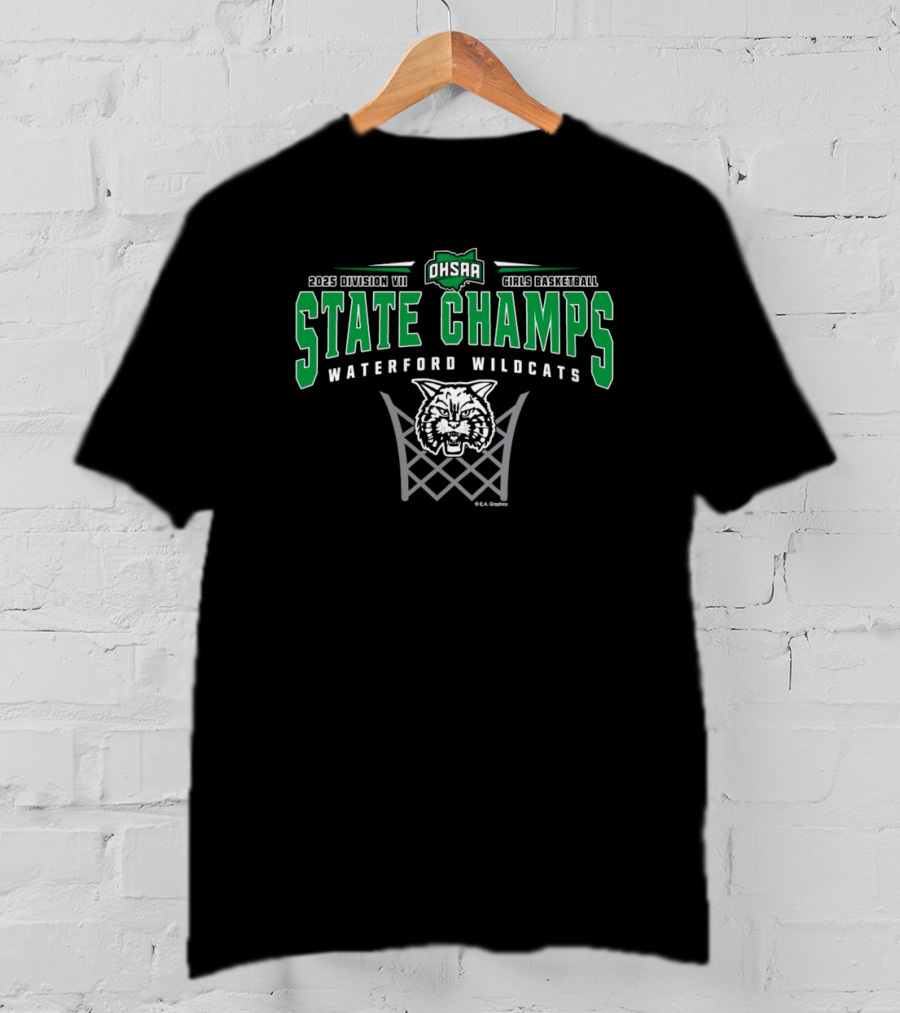 2025 Division VII State Champs Waterford Wildcats Girls Basketball T-Shirt