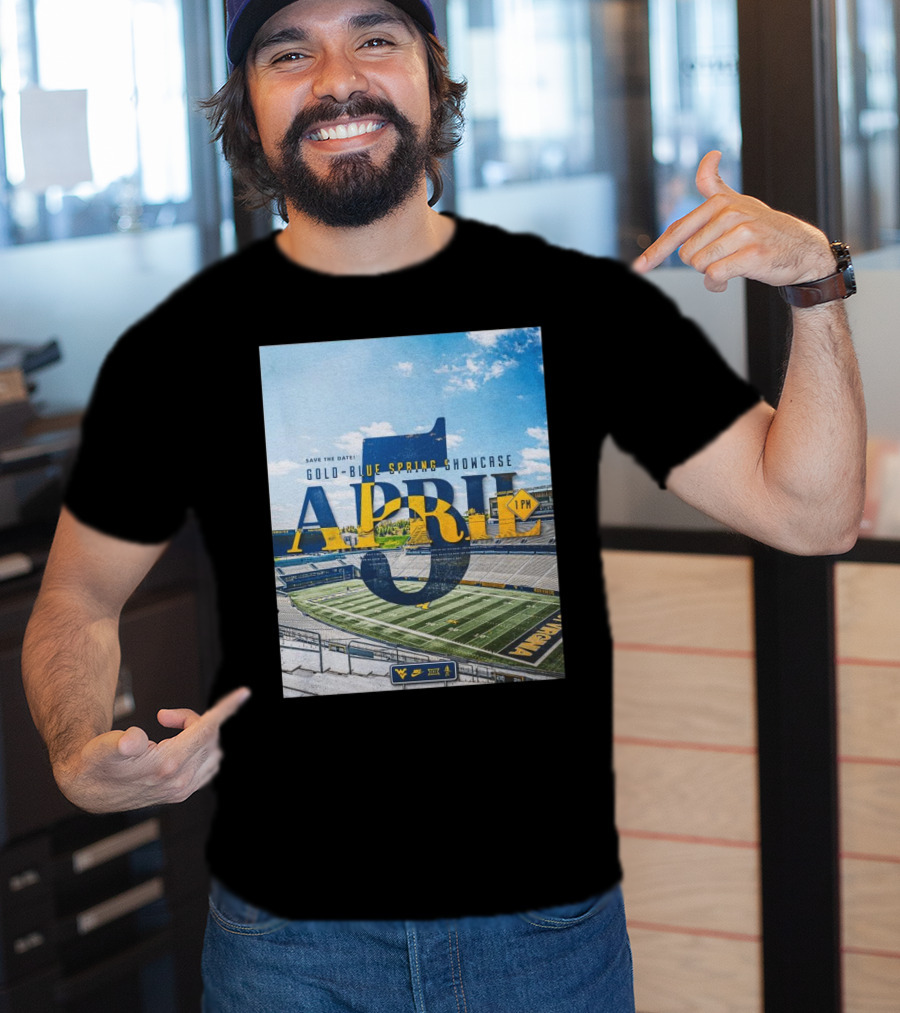 West Virginia Mountaineers Save The Date Gold Blue Spring Showcase April 5 2025 1 PM T-Shirt