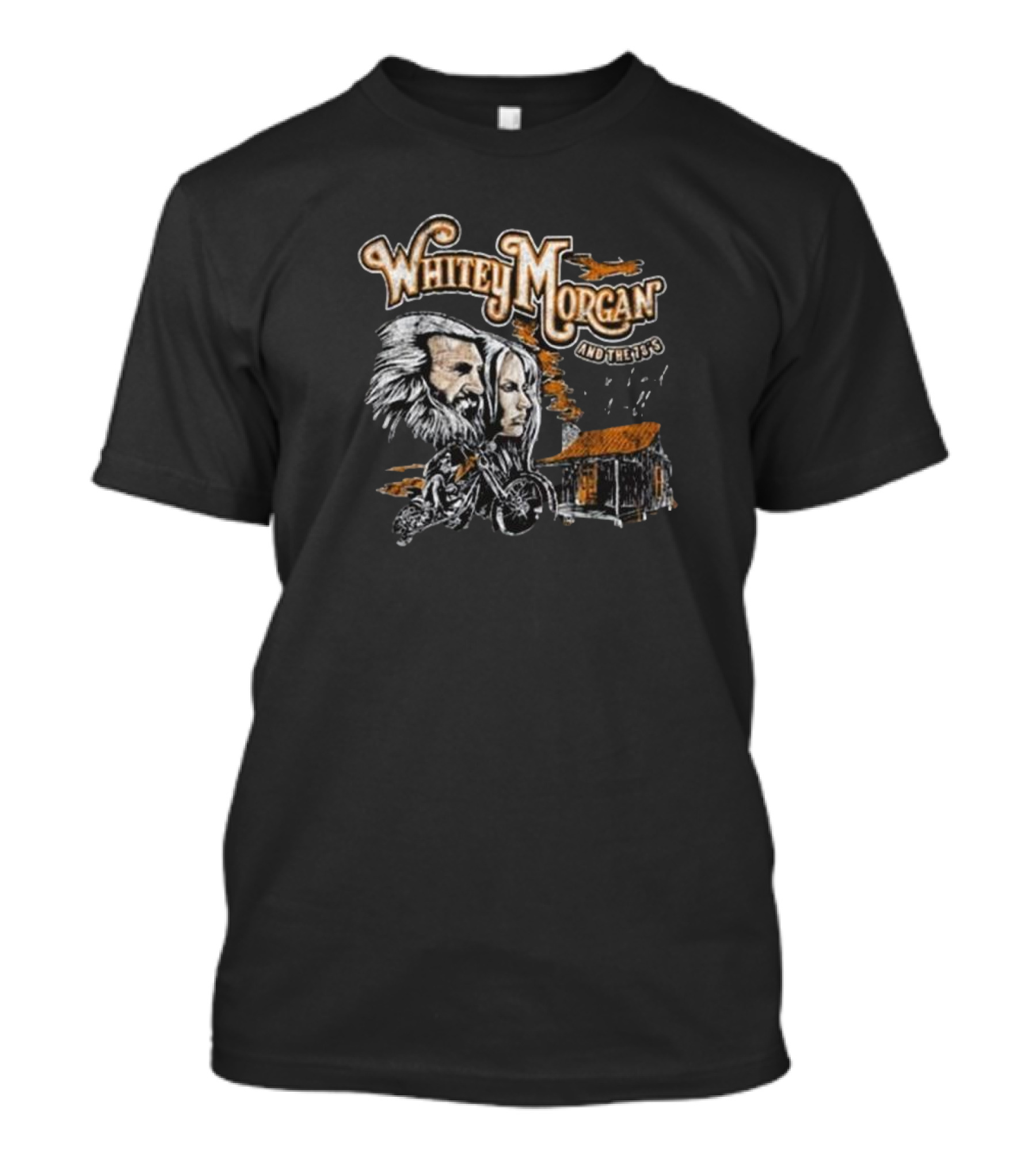 Whitey Morgan And The 78’s Cabin Motorcycle Forest Scene T-Shirt