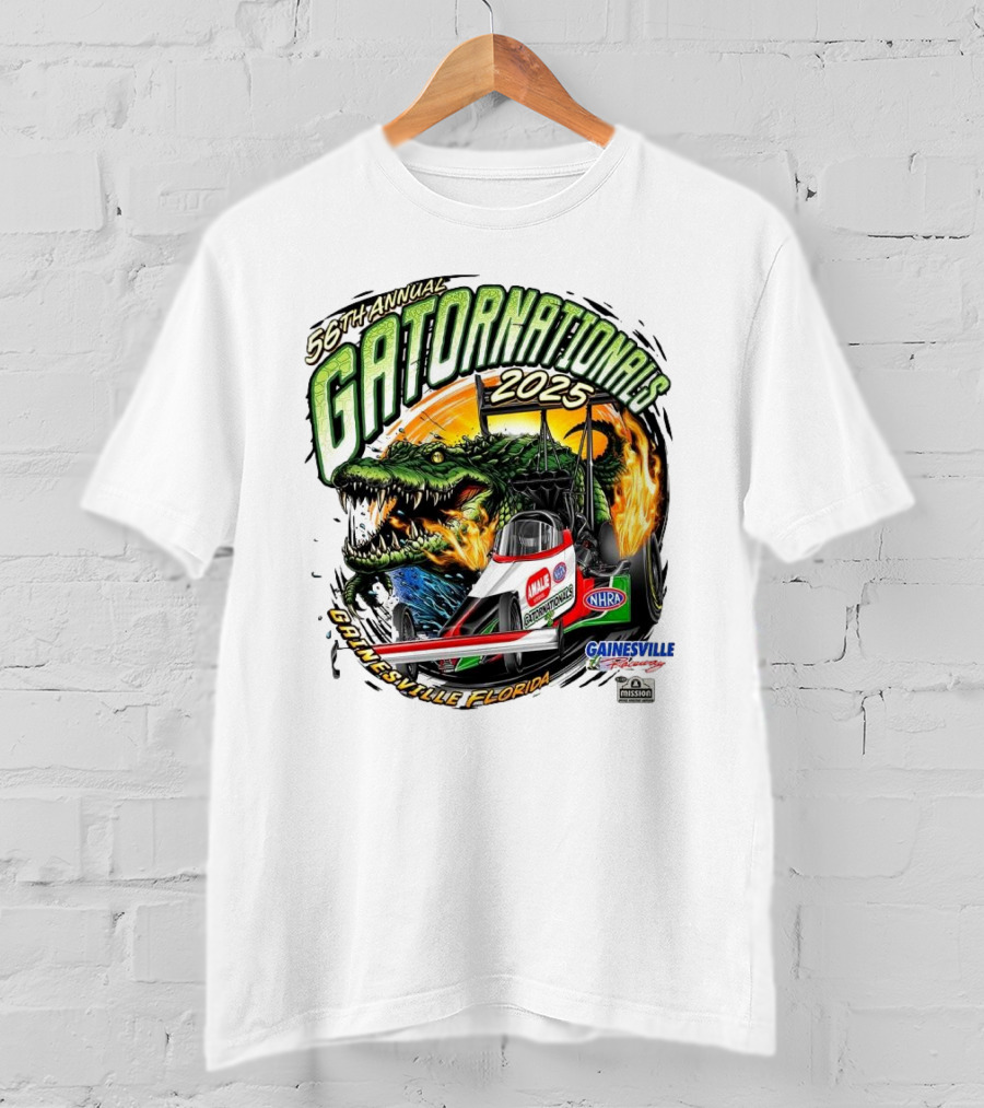 56th Annual Gatornationals 2025 Gainesville Florida NHRA Drag Racing Event T-Shirt