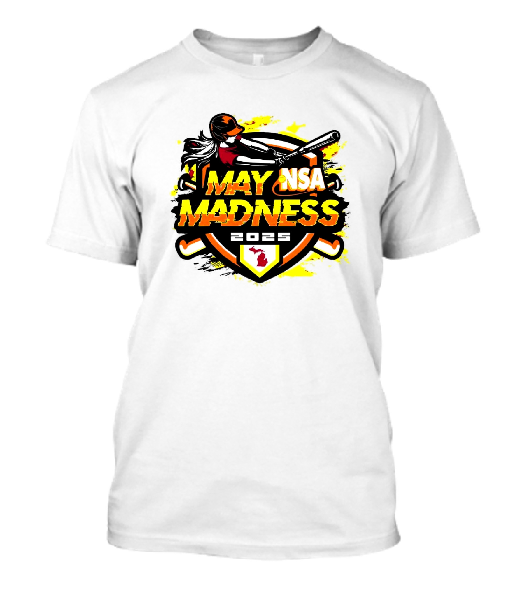 2025 NSA May Madness Fastpitch Tournament Michigan Logo T-Shirt
