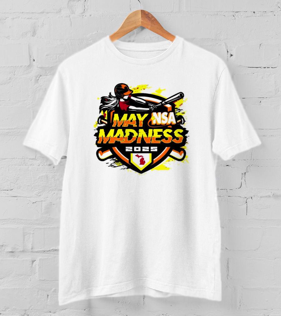 2025 NSA May Madness Fastpitch Tournament Michigan Logo T-Shirt