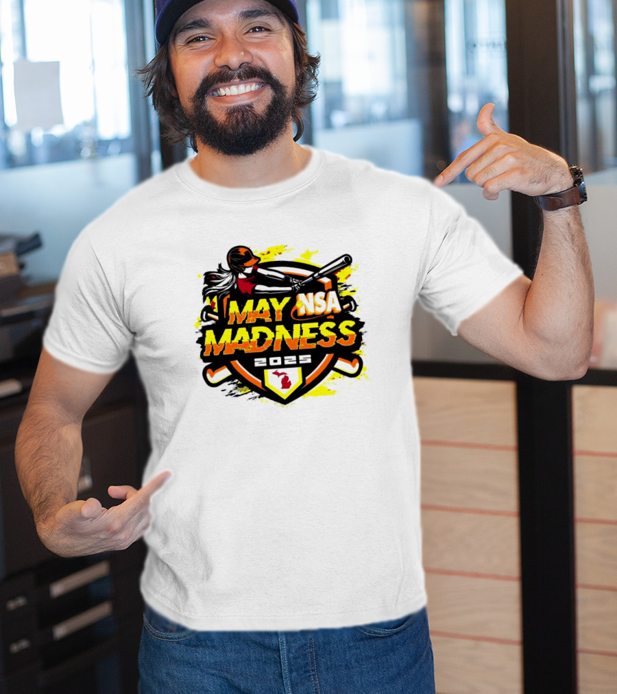 2025 NSA May Madness Fastpitch Tournament Michigan Logo T-Shirt
