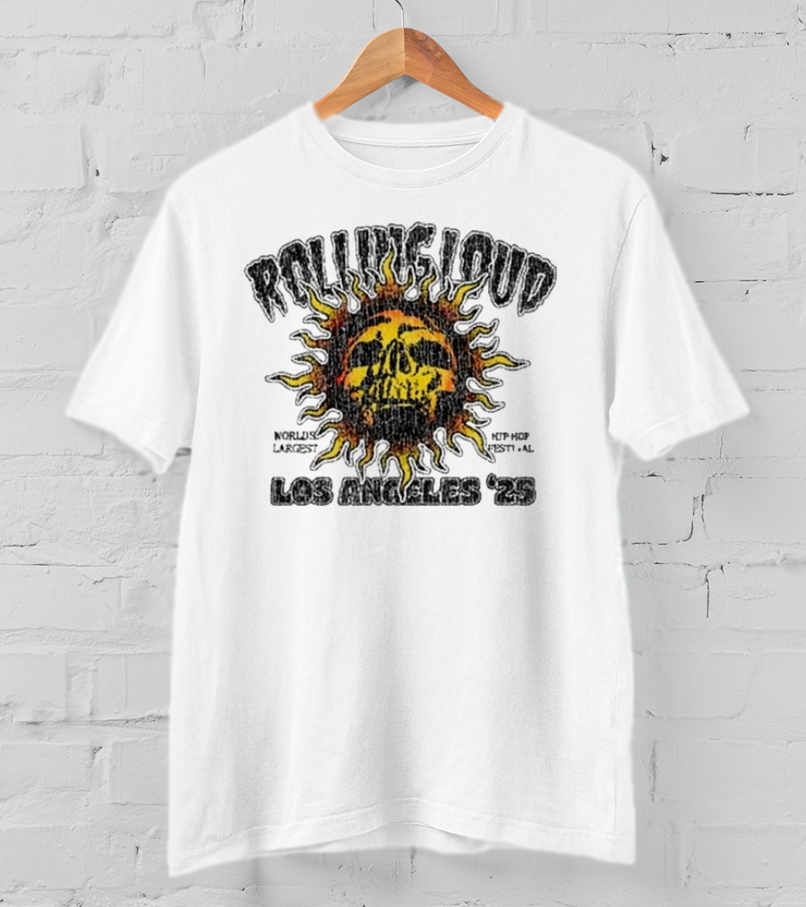Rolling Loud Los Angeles 2025 Skull Sunburst Graphic T-Shirt