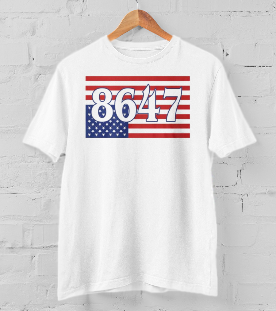 8647 American Flag Inverted Red Blue Stripes T-Shirt