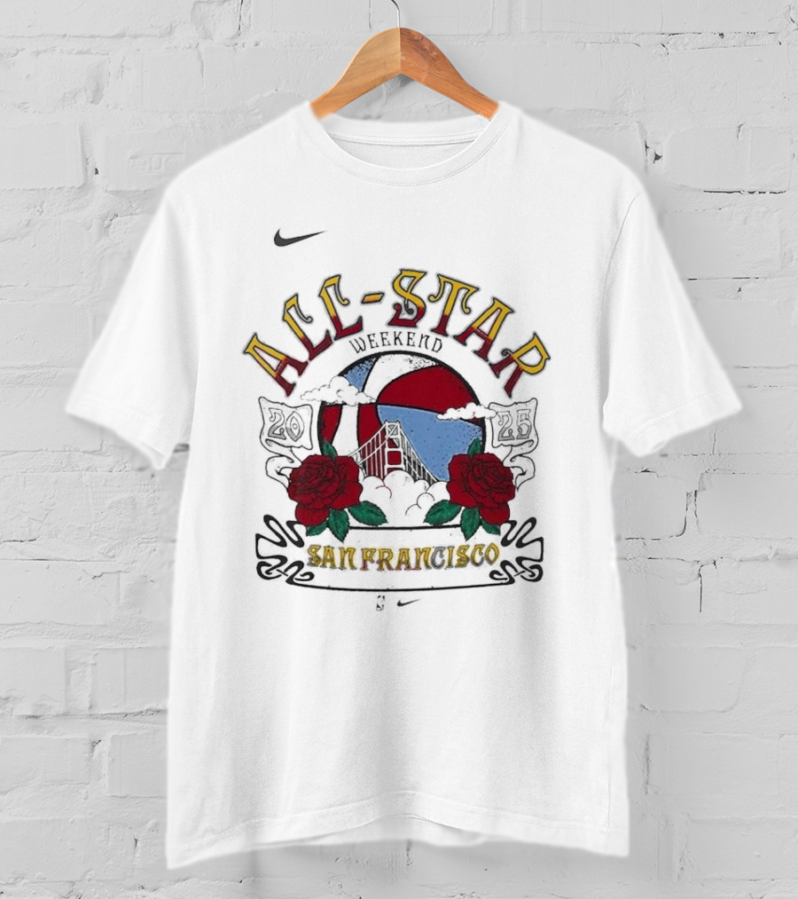 2025 NBA All-Star Weekend Jordan Brand San Fran 1990 Roses T-Shirt