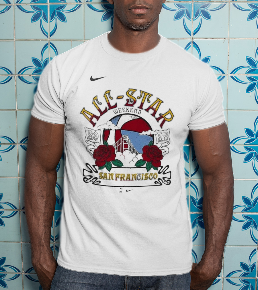 2025 NBA All-Star Weekend Jordan Brand San Fran 1990 Roses T-Shirt