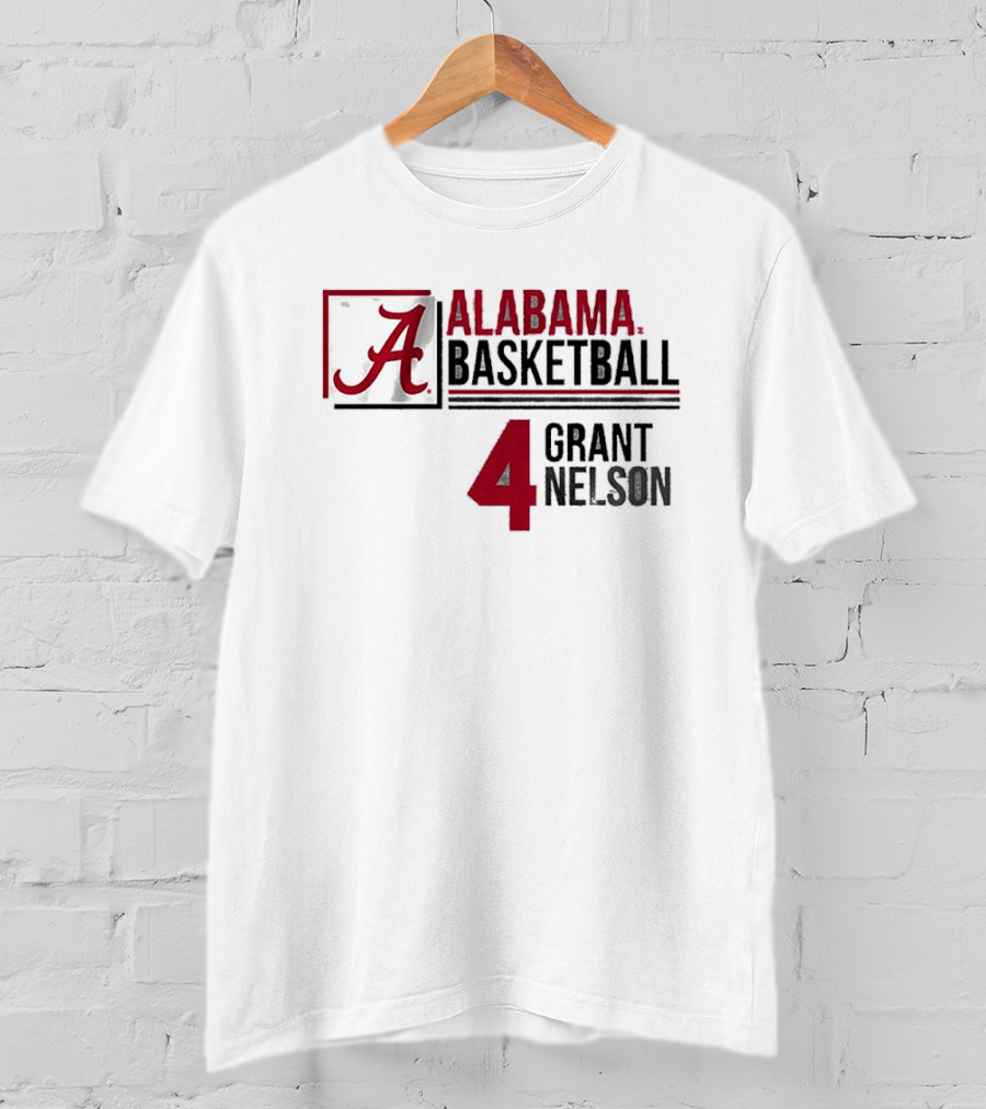 Alabama Grant Nelson Basketball Jersey Number 4 T-Shirt