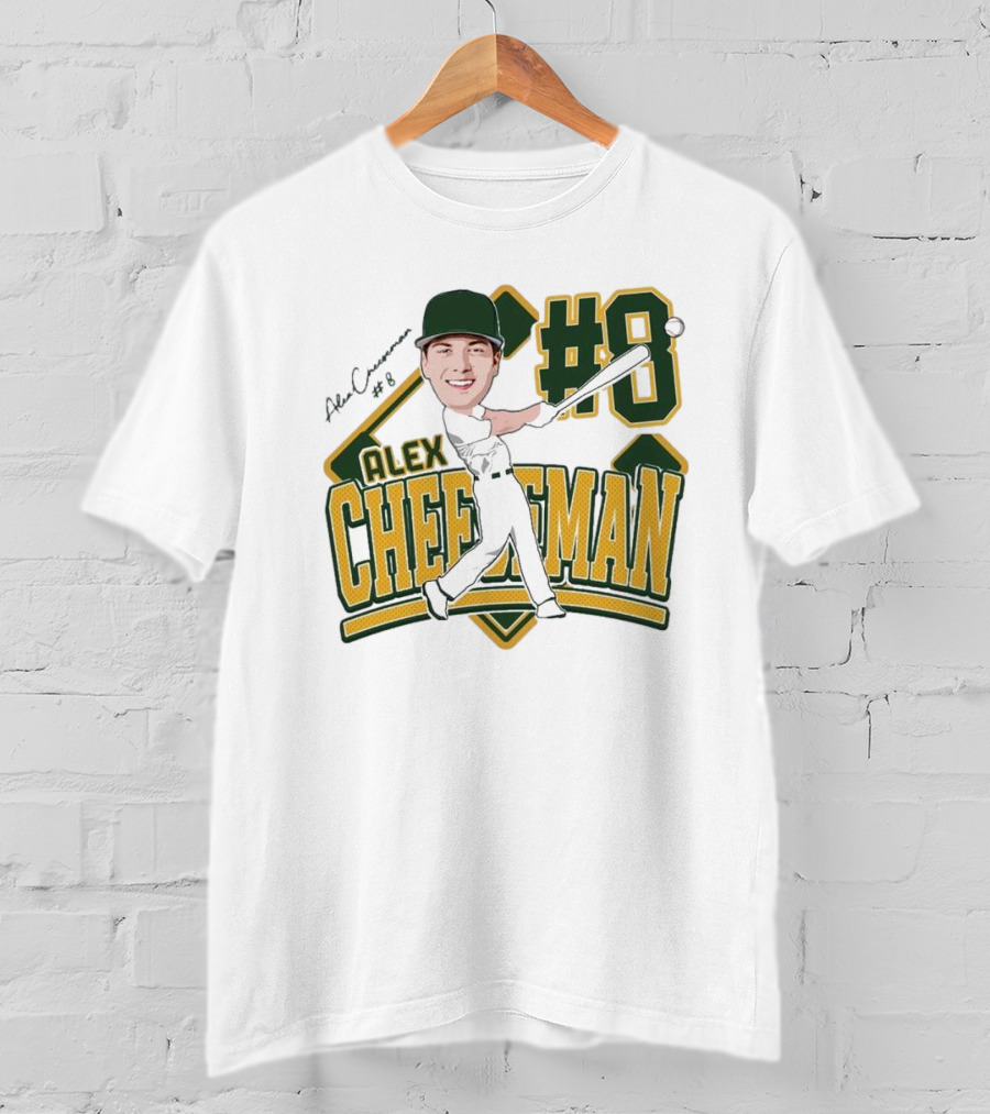 Alex Cheeseman #8 Baseball Caricature 2025 T-Shirt