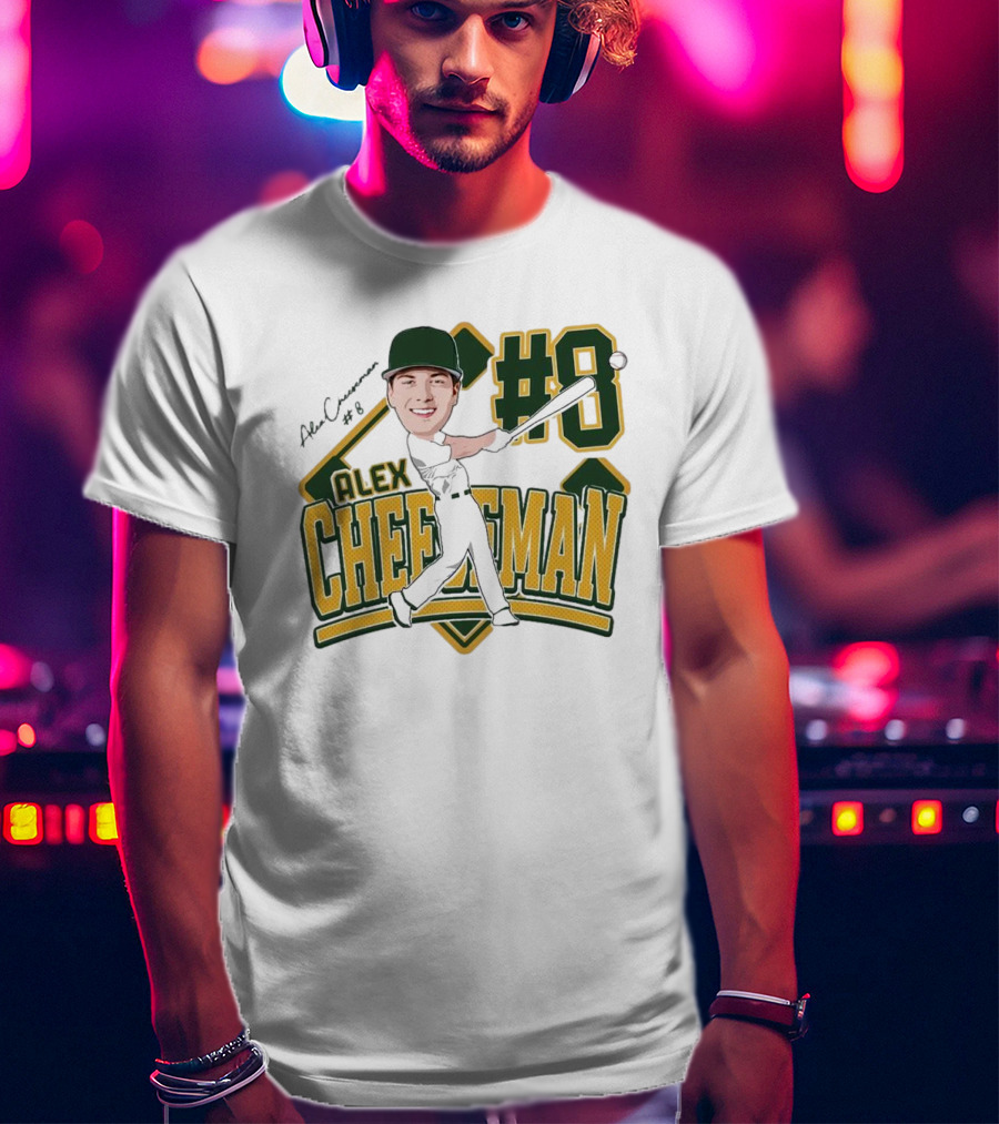 Alex Cheeseman #8 Baseball Caricature 2025 T-Shirt