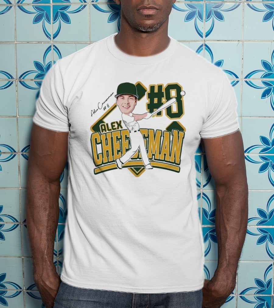 Alex Cheeseman #8 Baseball Caricature 2025 T-Shirt