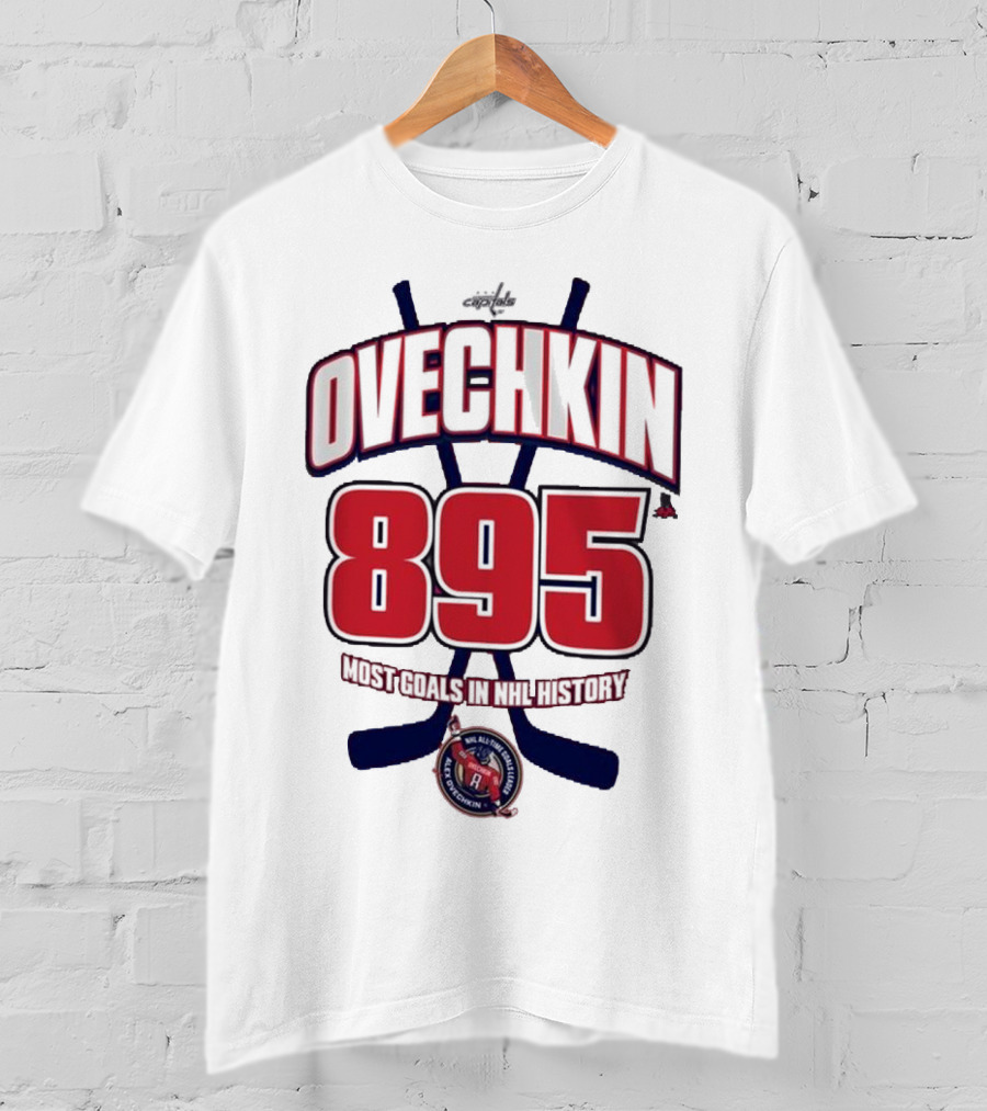 Ovechkin 895 Goals NHL History Washington Capitals T-Shirt