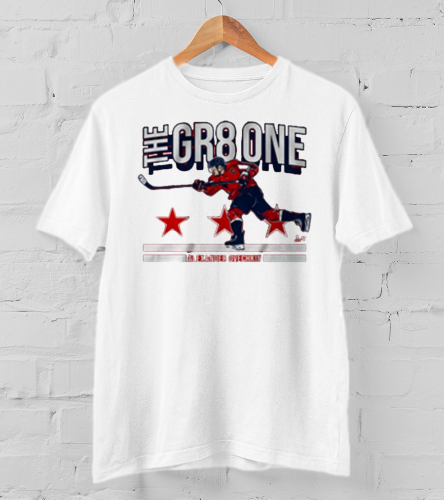 The GR8 One Alexander Ovechkin Hockey Player With Stars And Stick T-Shirt
