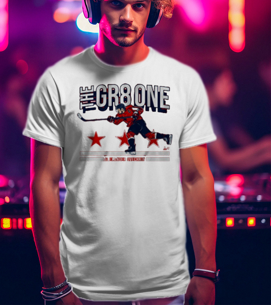 The GR8 One Alexander Ovechkin Hockey Player With Stars And Stick T-Shirt