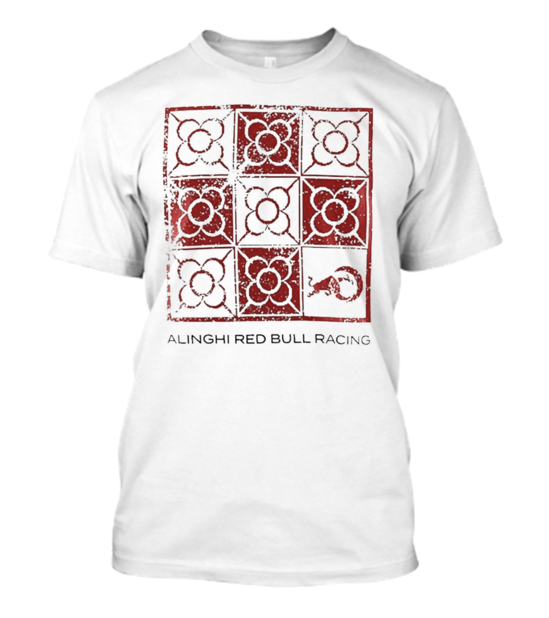 Alinghi Red Bull Racing Barcelona Nine-Panel Grid Pattern T-Shirt