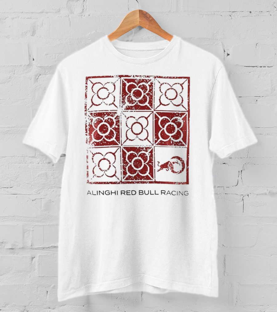 Alinghi Red Bull Racing Barcelona Nine-Panel Grid Pattern T-Shirt