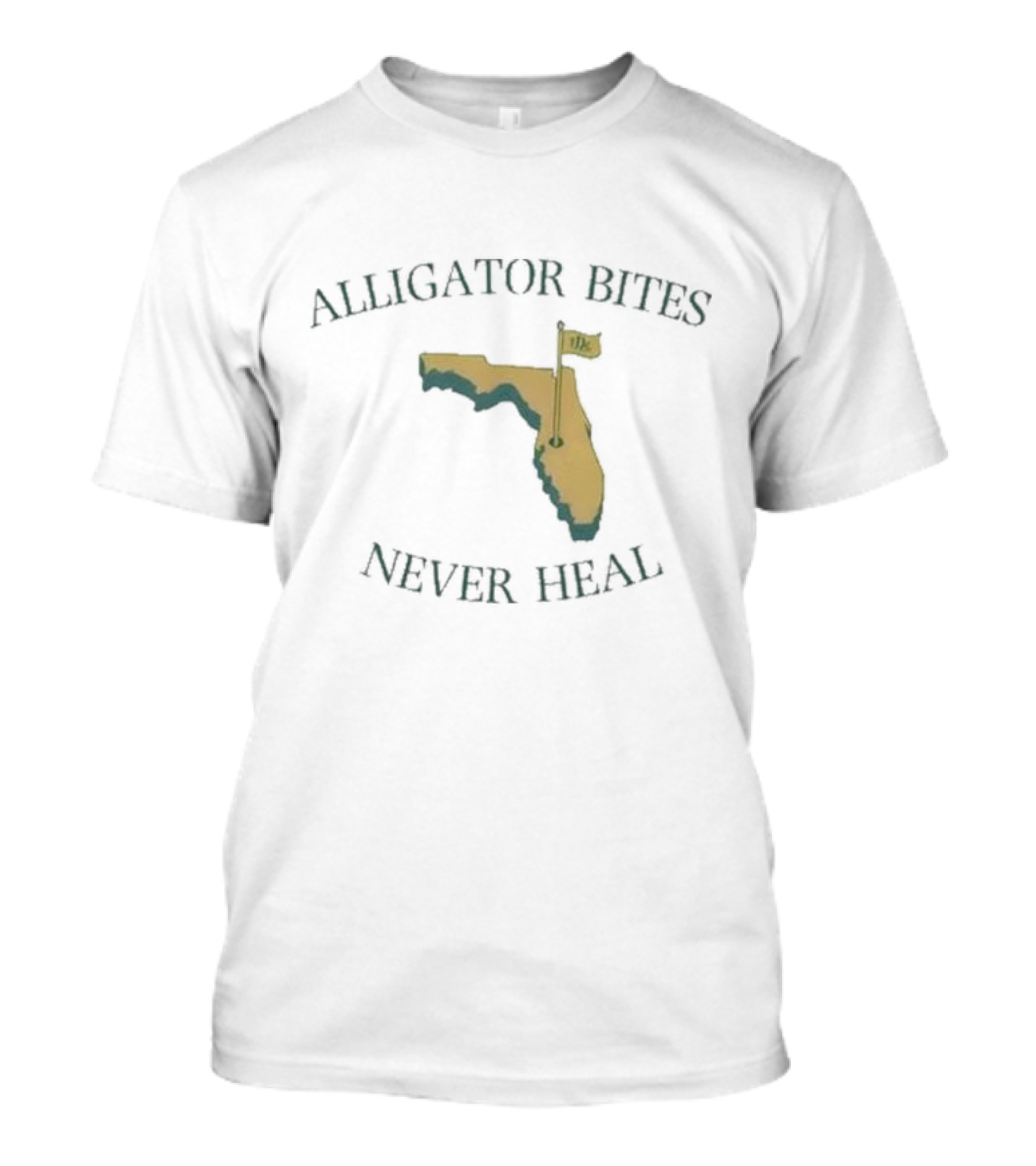 Alligator Bites Never Heal Florida Map With Flag T-Shirt