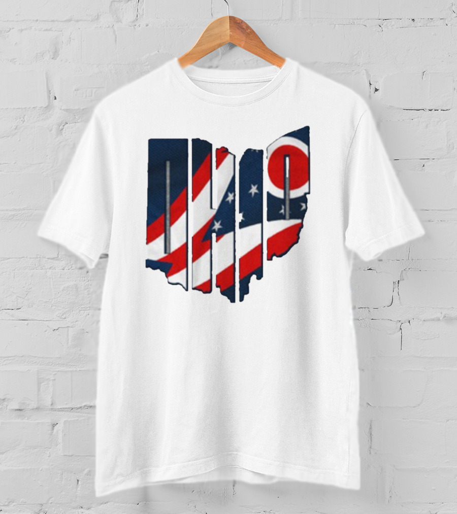 Ohio State Flag USA Cleveland Columbus Basketball 2025 T-Shirt