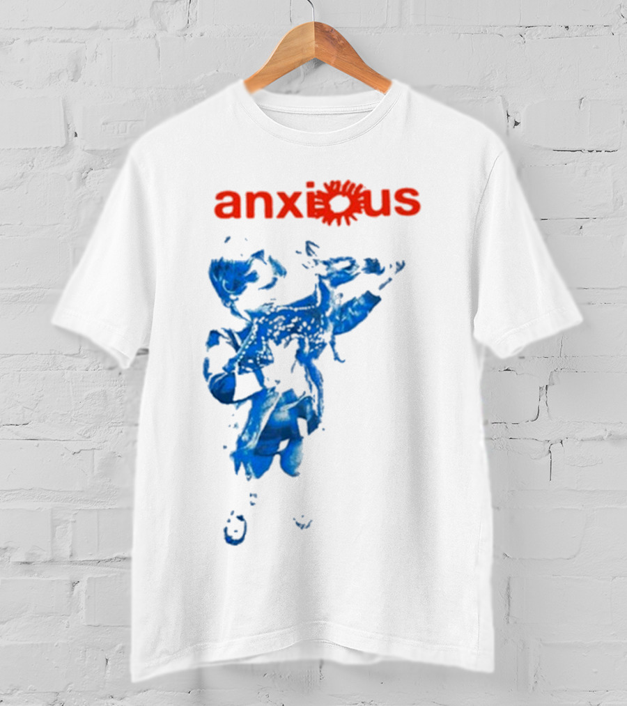 Anxious Blue Abstract Deer Kid T-Shirt