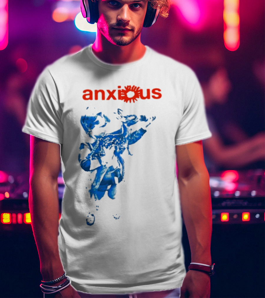 Anxious Blue Abstract Deer Kid T-Shirt