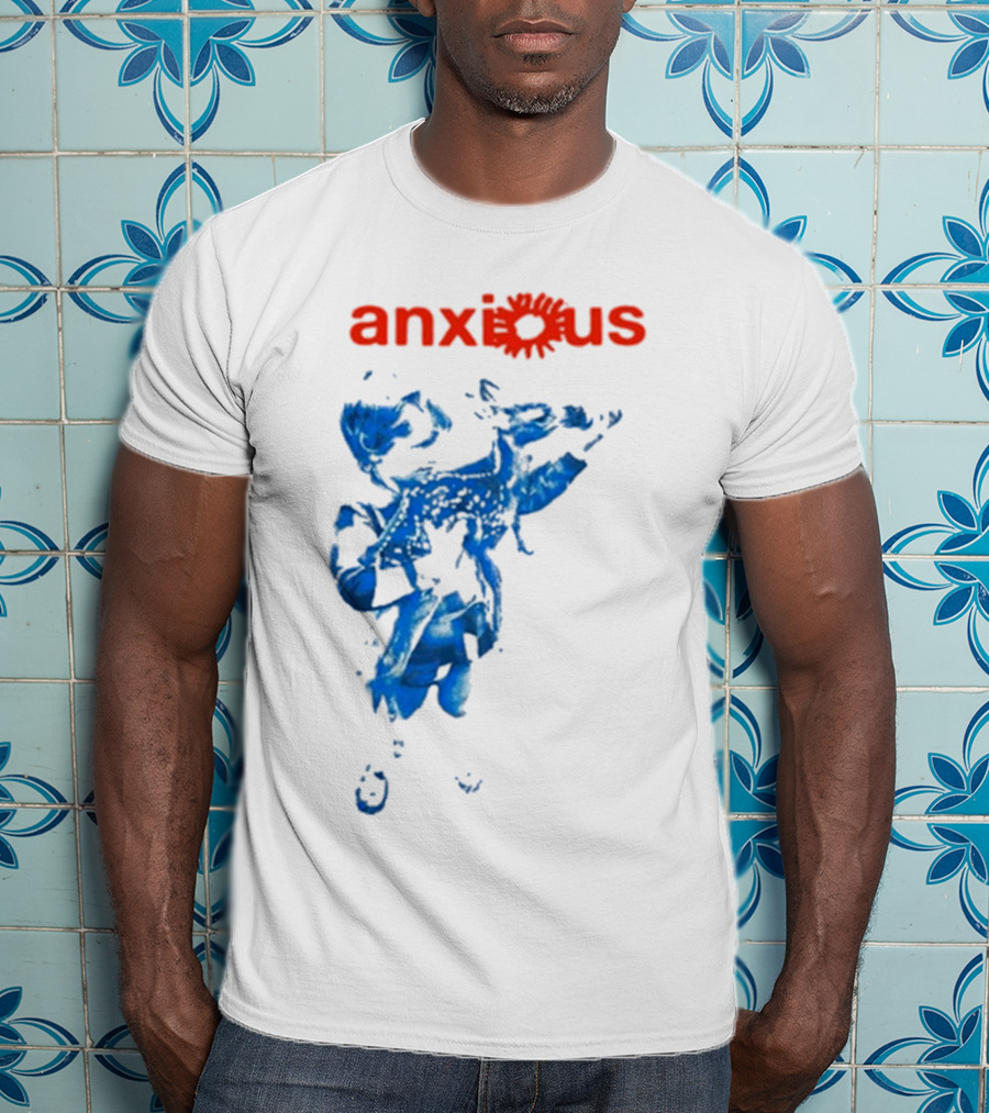 Anxious Blue Abstract Deer Kid T-Shirt