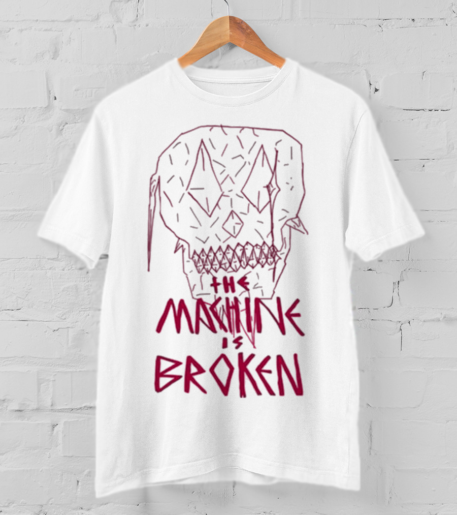 Arcadefire The Machine Is Broken Skull Illustration T-Shirt