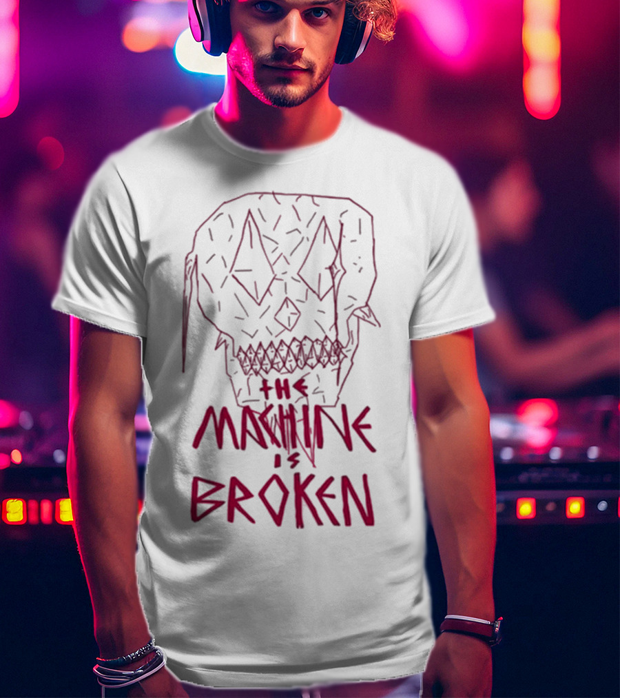 Arcadefire The Machine Is Broken Skull Illustration T-Shirt