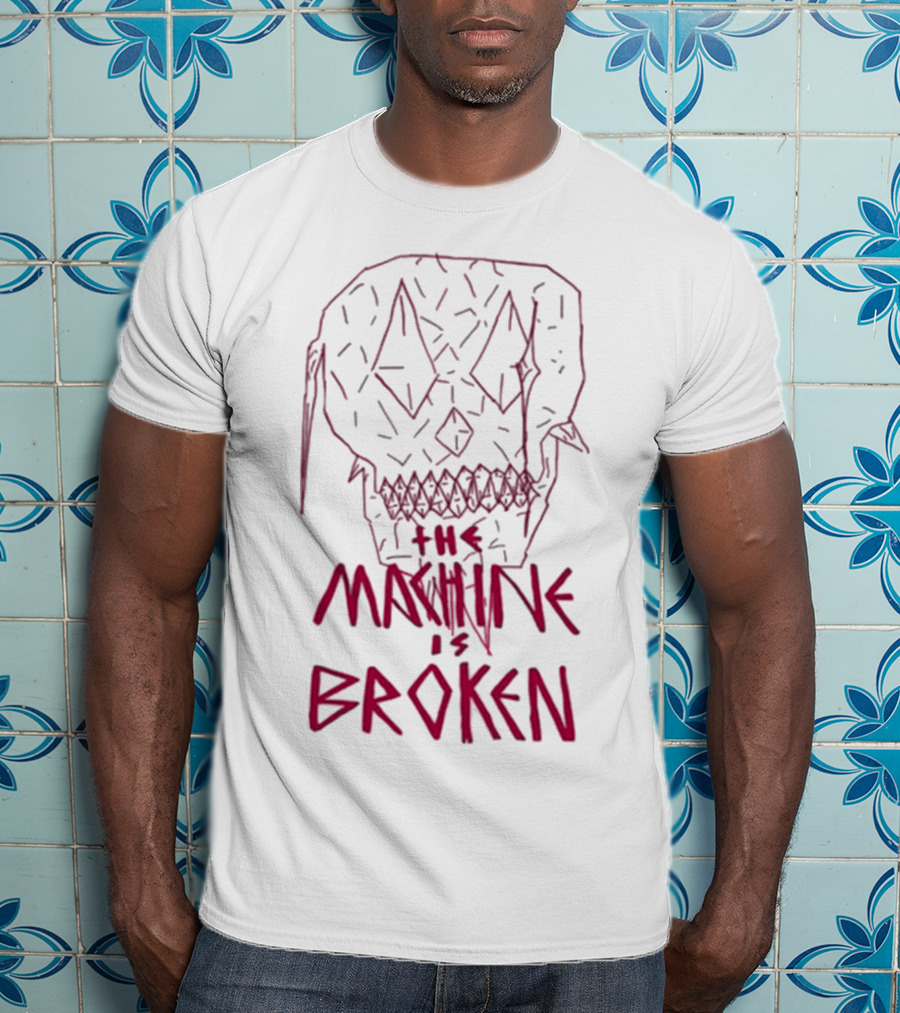 Arcadefire The Machine Is Broken Skull Illustration T-Shirt