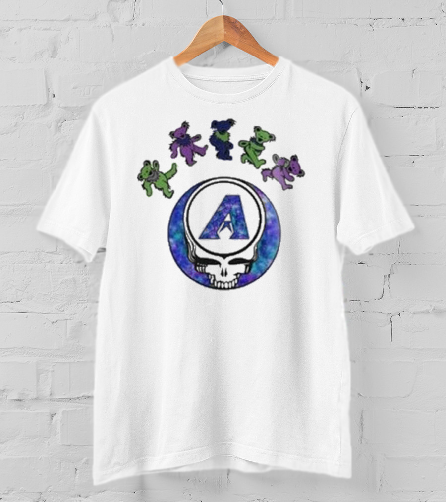 Arizona Diamondbacks 2025 Grateful Dead Skull Dancing Bears Baseball Night T-Shirt