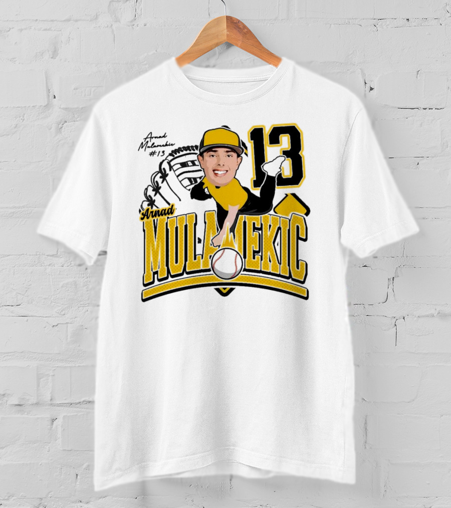 Arnad Mulamekic Baseball 13 Player Underhand Catcher Yellow Outfit T-Shirt
