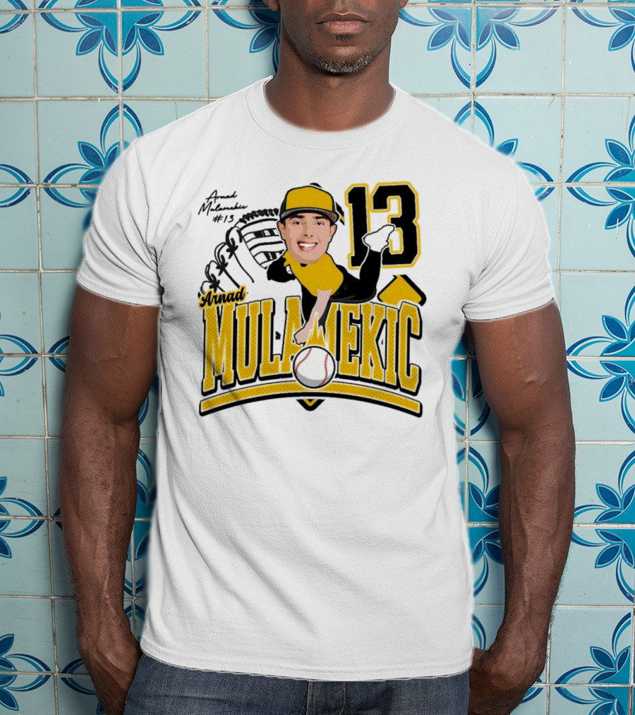 Arnad Mulamekic Baseball 13 Player Underhand Catcher Yellow Outfit T-Shirt