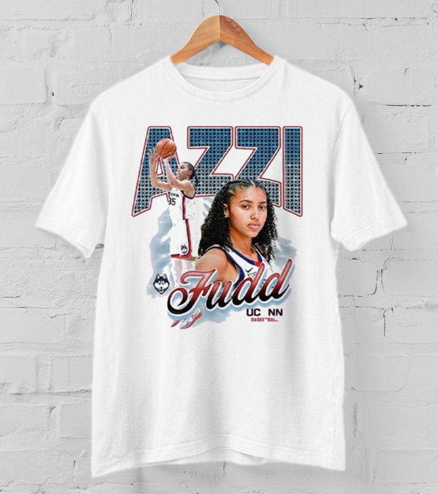 Azzi Fudd UConn Basketball 2025 Player Portrait And Action Shot T-Shirt