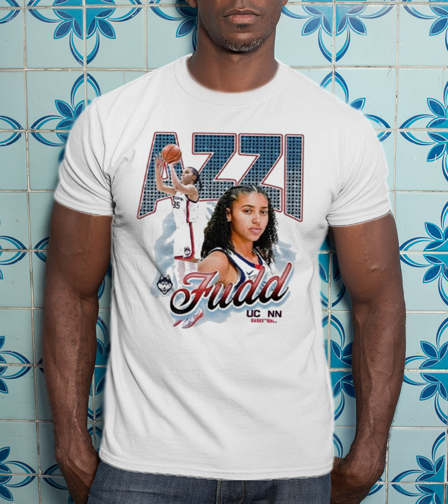 Azzi Fudd UConn Basketball 2025 Player Portrait And Action Shot T-Shirt
