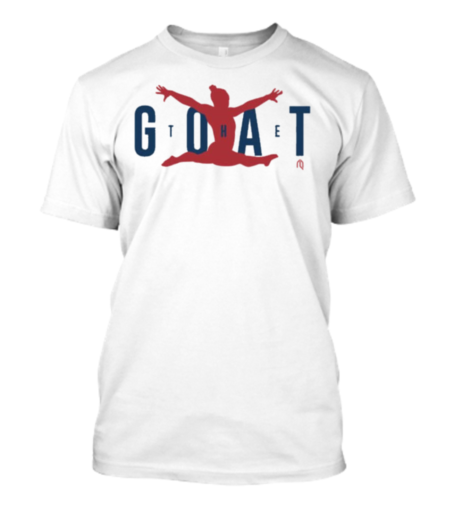 GOAT Gymnastics Athlete Jumping Through Letters T-Shirt