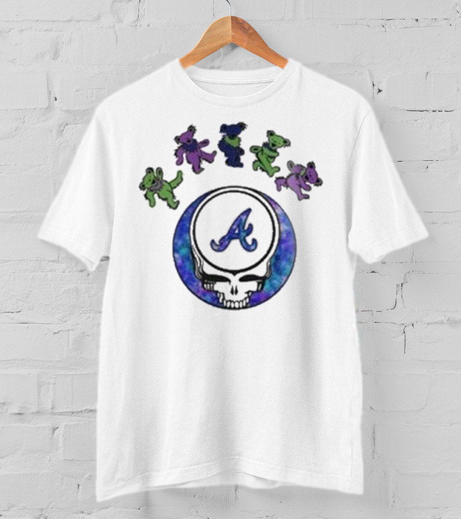 Atlanta Braves Grateful Dead Night 2025 Skull With Dancing Bears T-Shirt